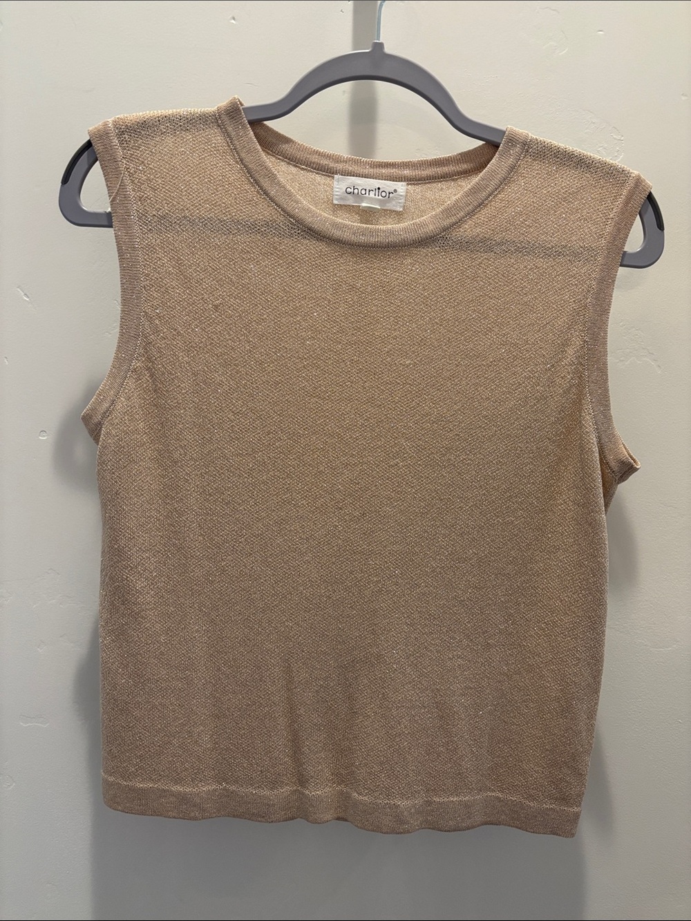 Sleeveless Knit Top in Light Brown